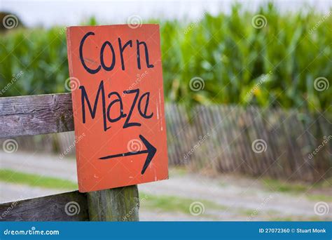 Corn maze sign stock photo. Image of maze, arrow, pumpkin - 27072360