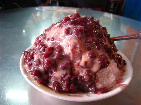 Baobing, a.k.a. shaved ice. With red beans and condensed milk. Heavenly. Asian Desserts, Asian ...