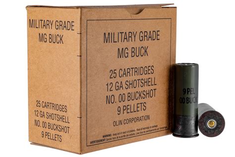 Winchester 12 Gauge 2-3/4 in. 9 Pellets Military Grade 00 Buckshot 25/Box for Sale | Online ...