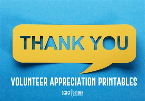 Volunteer Appreciation Printables – Deeper KidMin