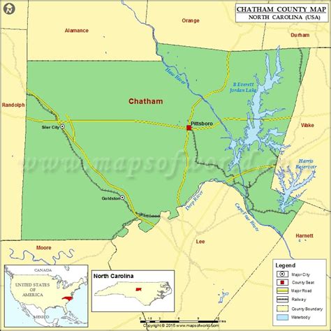 Chatham County Map, North Carolina