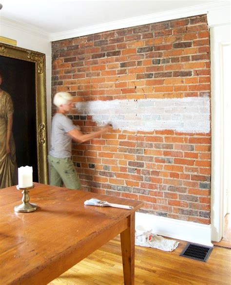 How to Paint a Brick Wall. | Brick interior wall, Painted brick walls ...