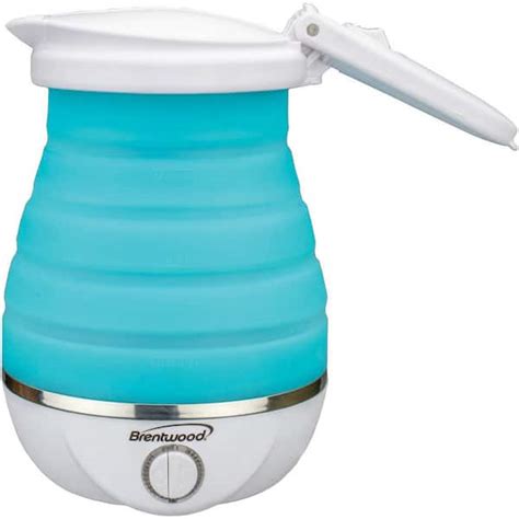 Brentwood 3.4-Cup Blue Dual-Voltage Collapsible Travel Kettle KT-1508BL ...