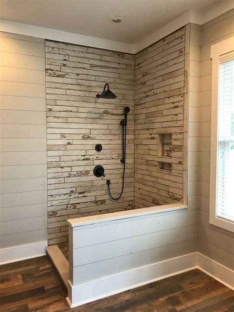 80 best farmhouse tile shower ideas remodel (9) - Roomadness.com | Farmhouse shower, Shower ...