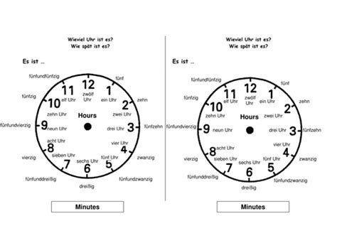 German: Telling the Time in Minutes | Teaching Resources