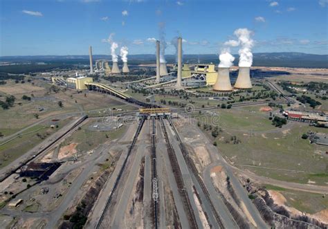 Aerial View of the Loy Yang Open Cut Mine and Power Staion Showing the Brown Coal Layers Stock ...