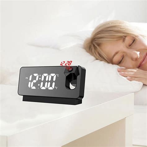 Projection Alarm Clock, Digital Clock with 180° Rotatable Projector, L – ShowTime Collection