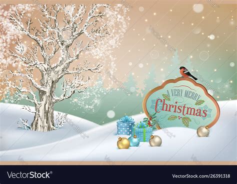 Christmas landscape Royalty Free Vector Image - VectorStock