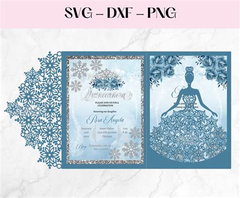 Cricut Invitations, Quince Invitations, Princess Invitations, Laser Cut Invitation, Sweet 16 ...