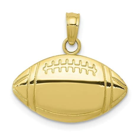 FB Jewels - FB Jewels 10K Yellow Gold Football Pendant 2D High Polish - Walmart.com - Walmart.com