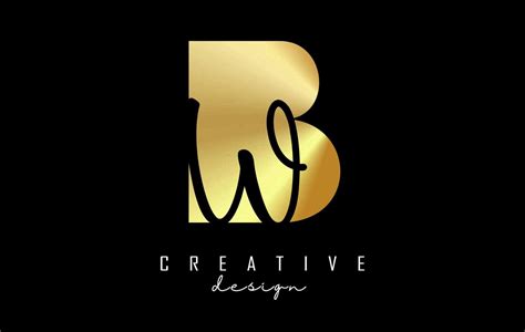 Golden letters BW Logo with a minimalist design and negative space ...