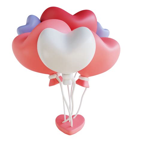 3d illustration love balloons 16329615 PNG