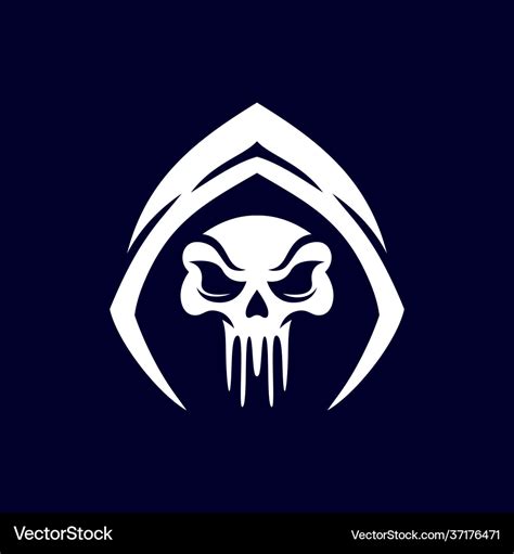 Skull in hood logo design Royalty Free Vector Image