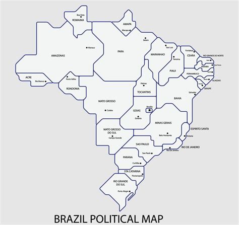 Free Brazil Provinces Outline Map Provinces Outline Map Of Brazil ...