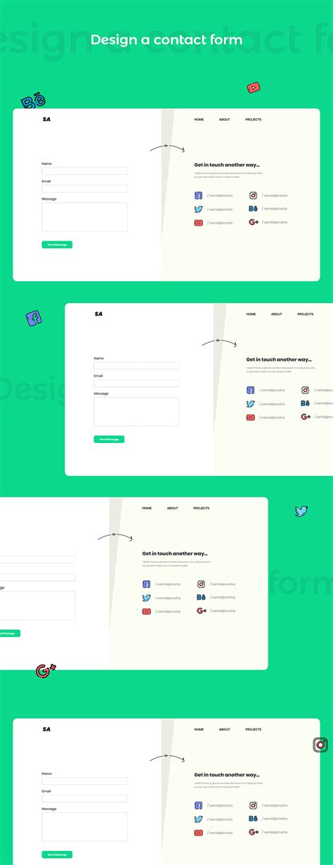 Design a contact form on Behance