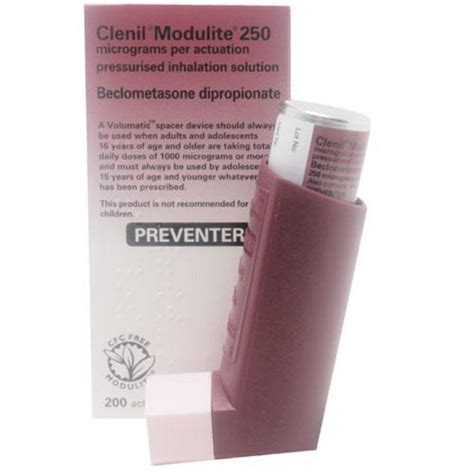 Clenil Modulite Beclomethasone 250mcg Inhaler, 200 Doses - Asset Pharmacy