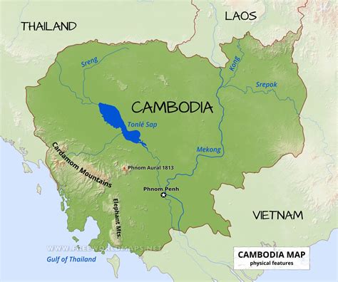 Cambodia Physical Map