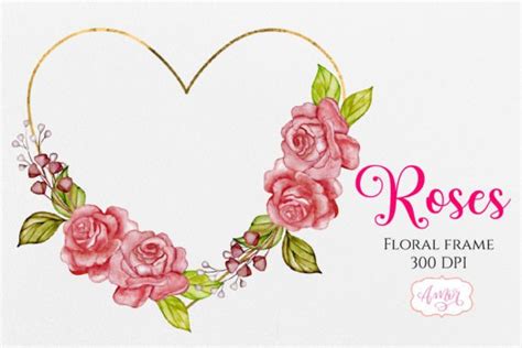 Heart Frame with Flowers Clipart PNG Graphic by Amorclipart · Creative ...