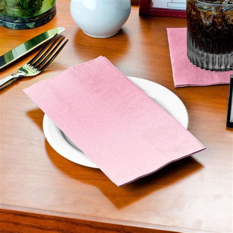 Choice 15" x 17" Pink Customizable 2-Ply Paper Dinner Napkin - 125/Pack | Paper dinner napkins ...