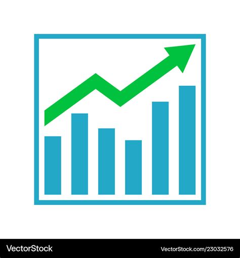 Growth graph business chart bar diagram Royalty Free Vector