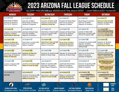 2023 Arizona Fall League Schedule | Sloan Park | Chicago Cubs