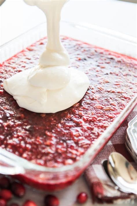 Cranberry Jello Salad with Cream Cheese Topping - House of Nash Eats