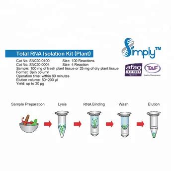 Simply Total Rna Isolation Kit (plant) 100 Rxns - Buy Spin Column,Rna Extraction,Rna ...