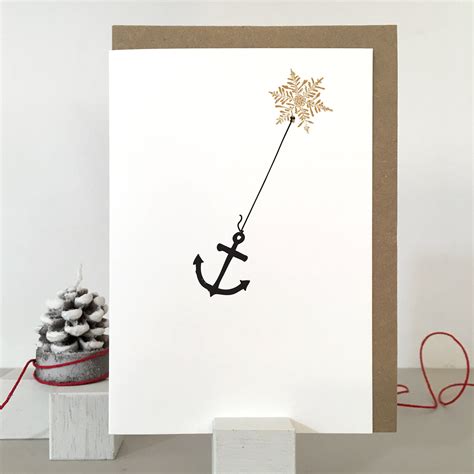 Anchor Christmas Card with christmas card packs | Etsy | Nautical ...