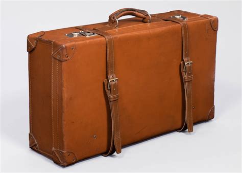 French Vintage Leather Suitcase at 1stdibs