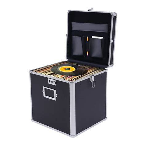 Vinyl Record Storage Box, Tabletop Record Vinyl Carry Case Black ...