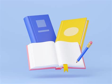 Free Photo | 3D illustration of open closed books and pencil