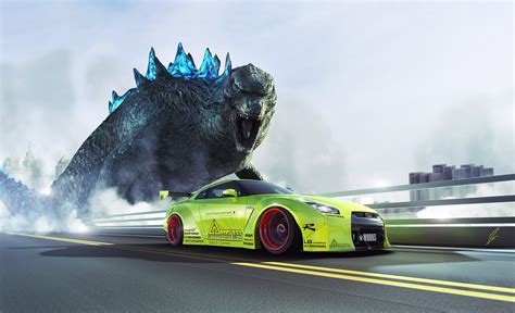 Godzilla Finally Meets the Nissan GT-R! - GTspirit