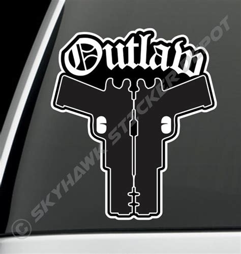 Items similar to Outlaw Car Bumper Sticker Vinyl Decal Macbook Air Pro Laptop Sticker Gangster ...