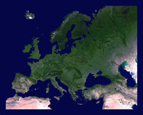 Detailed satellite image of Europe | Europe | Mapsland | Maps of the World