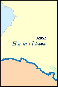 HAMILTON County, Florida Digital ZIP Code Map