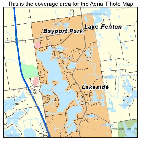 Aerial Photography Map of Lake Fenton, MI Michigan