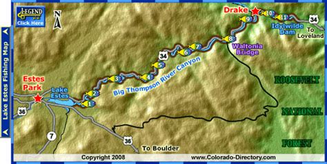 Big Thompson River Fishing Map | Colorado Vacation Directory