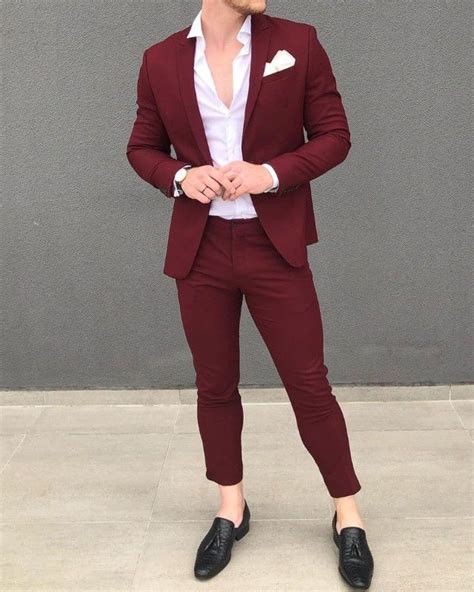 maroon color wedding suit - Vannesa Anthony