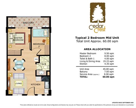 Condo Sale at Cedar Crest Condos Floor Plans