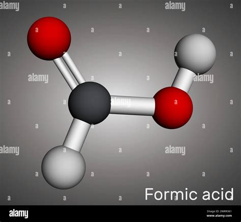 Formic acid, methanoic acid CH2O2 molecule. Molecular model. 3D ...