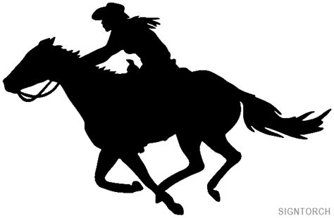 cowboy riding horse clipart silhouette - Clipground