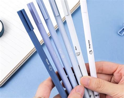 6PC Blue Gel Pens,office Stationary Planner Pens,bullet Journal Pens ...