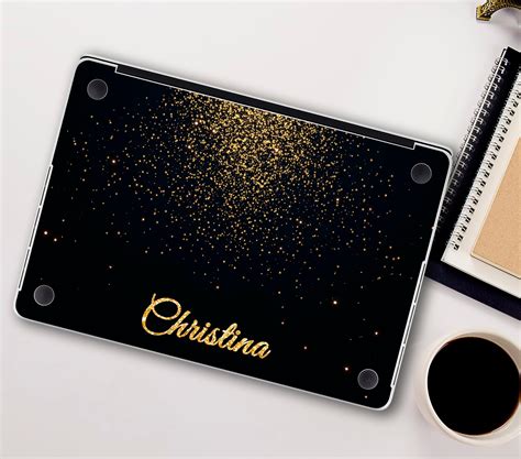 Black Marble Macbook Skin Macbook Pro 2019 Decal Gold Glitter - Etsy