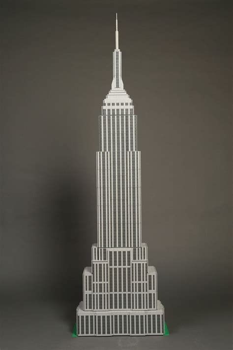 Empire State Building Model in White and Green