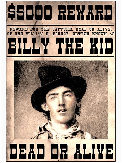 "BILLY THE KID : Vintage Restored Wanted Poster" T-shirt by posterbobs ...