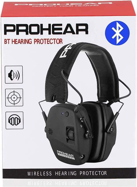 PROHEAR 030 Bluetooth 5.0 Shooting Earmuffs, Noise Reduction, Sound Amplification - Black ...