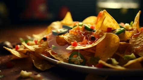 Plate of Nachos with Cheese and Jalapenos stock photo | Creative Fabrica