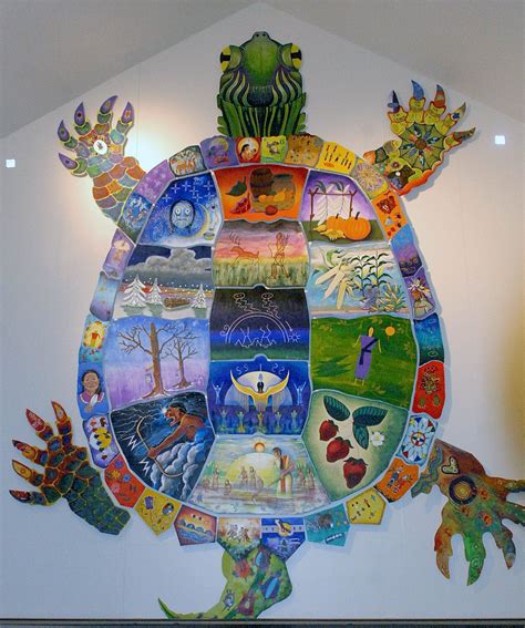 A turtle painted by local tribe members displays the Oneida Nation’s circle of annual ...