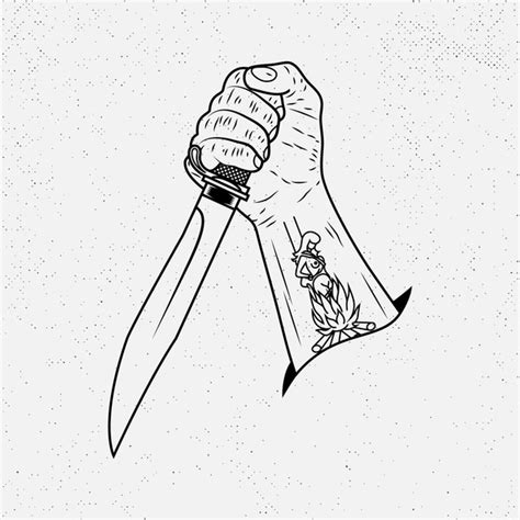 Chef Knife Outline Tattoo