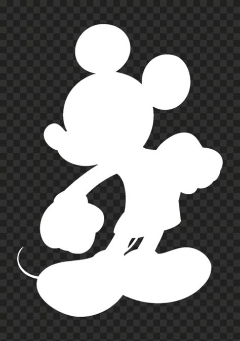 Mickey Mouse Standing White Silhouette HD PNG | Citypng